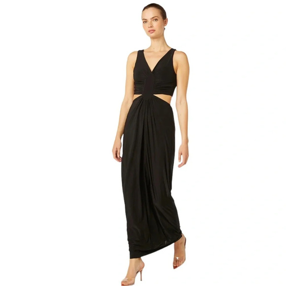 MISA Los Angeles Athema Cutout Waist Sleeveless Maxi Dress Black Size L NWT - Picture 13 of 13